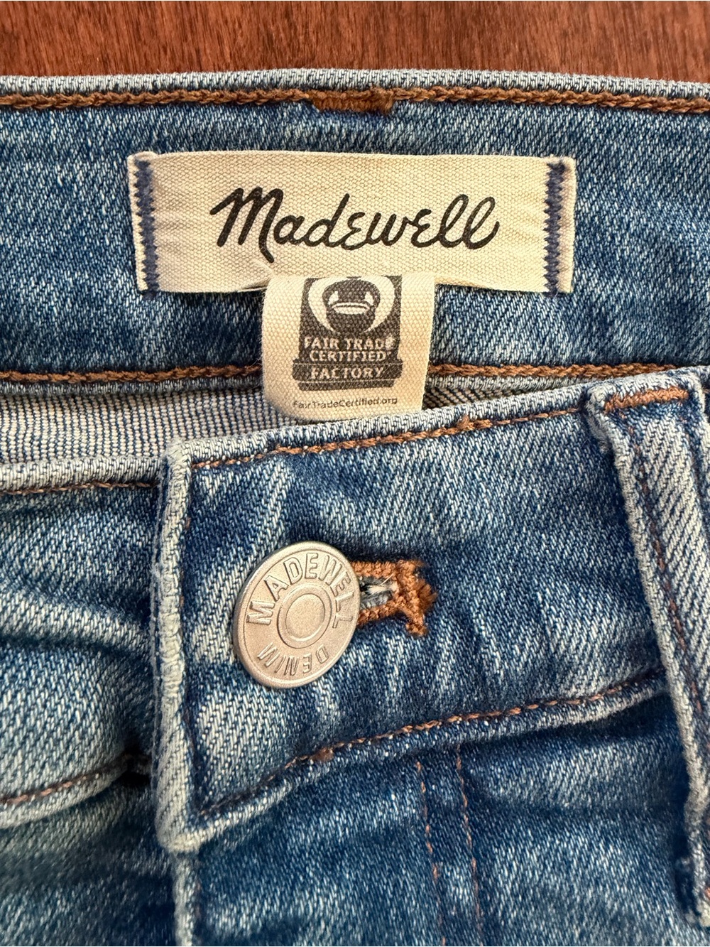 Madewell Blue Bootcut Women's Jeans with Copper Stitching